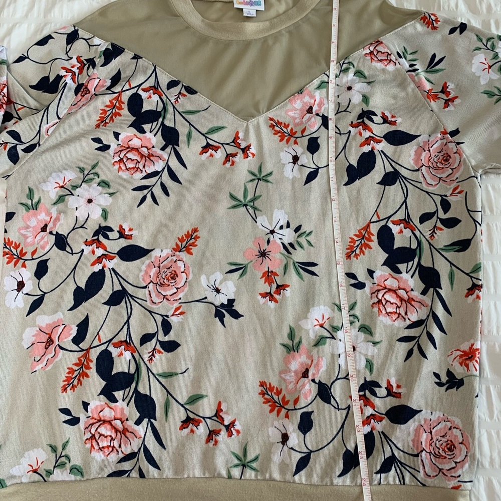 Lula Roe Floral & Mesh Top - Picture 12 of 16